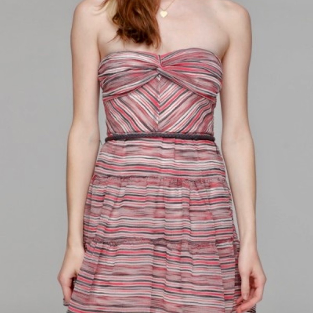 By Zoe Feist strapless gauze mini dress size 2
